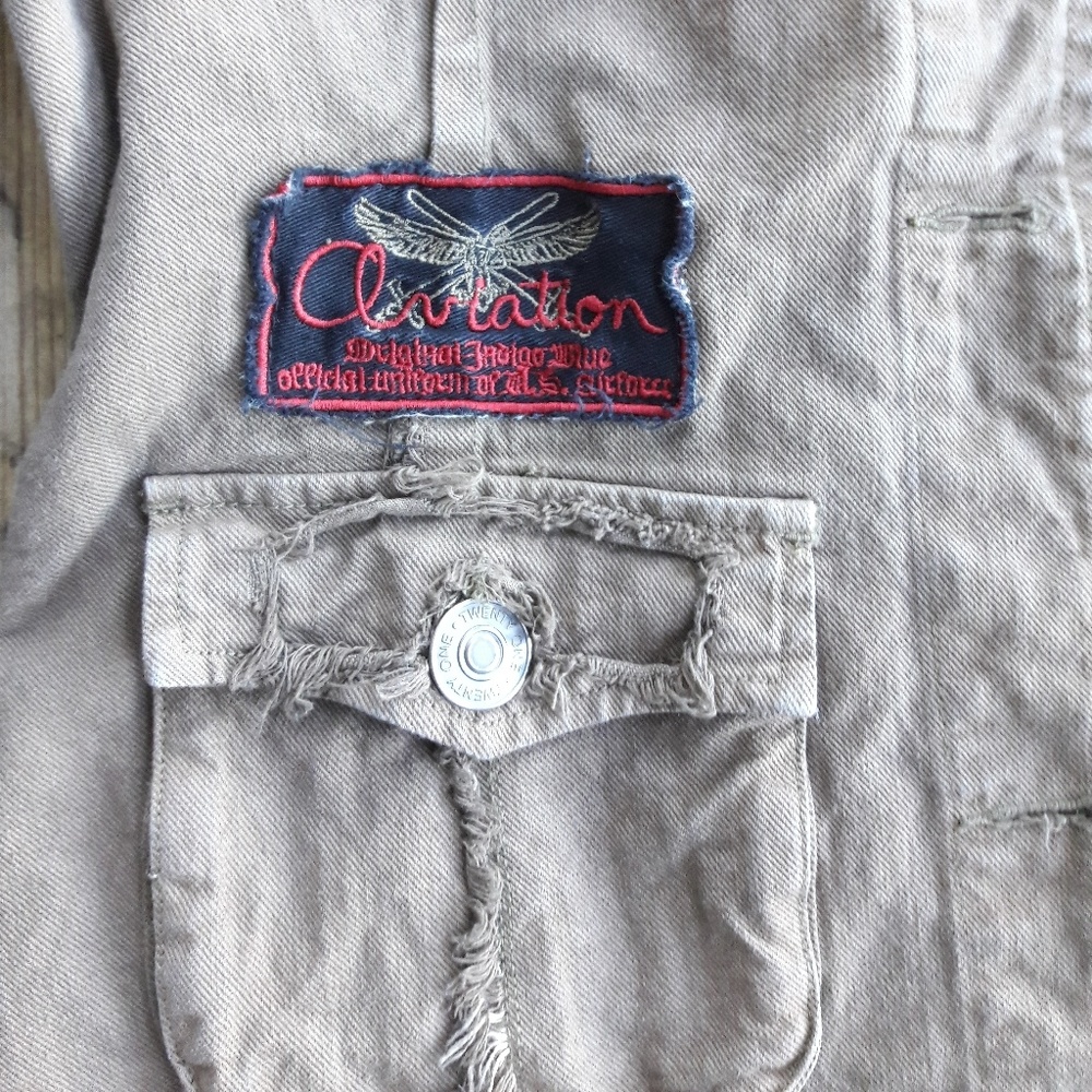 Twenty One Brown Denim Military Style Jacket - Picture 4 of 6